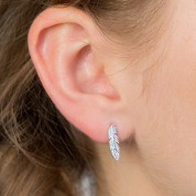Feather Silver Studs
